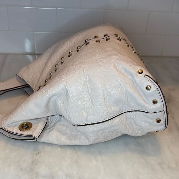 Michael Kors Pebbled Soft Leather Uptown Astor Studded Hobo Shoulder Bag - Picture 10 of 16